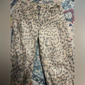 Free people good luck barrel jeans Leopard Print